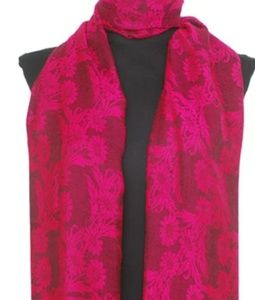 NWT  Burgundy  Floral Brocade Paisley Scarf